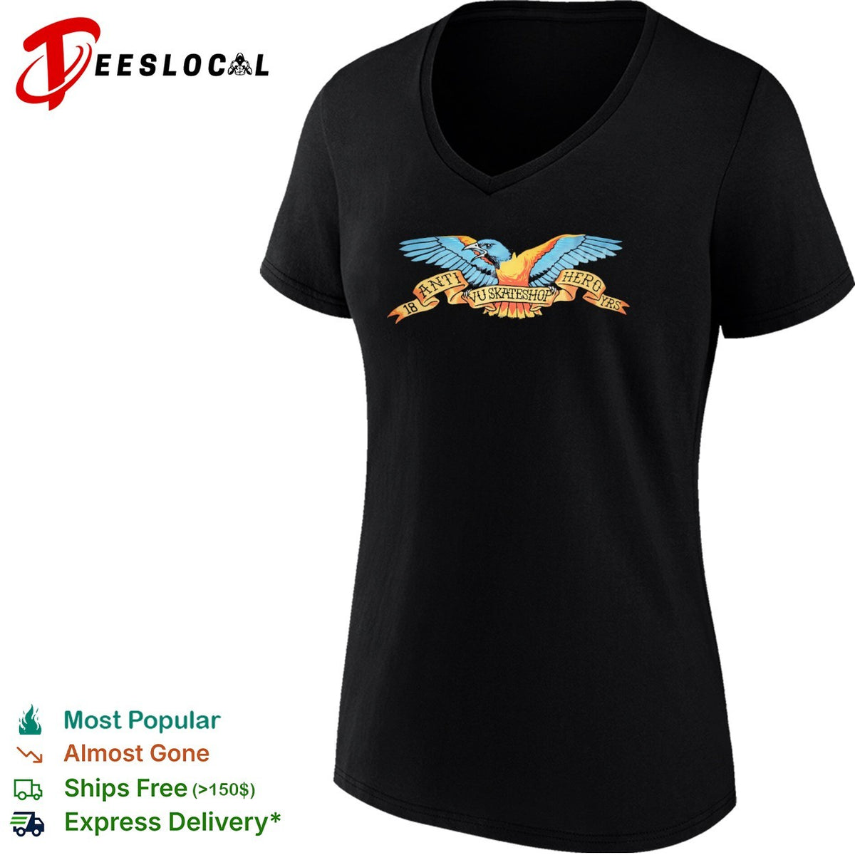 Anti Hero 18 Yrs Vu Skateshop Eagle Logo shirt