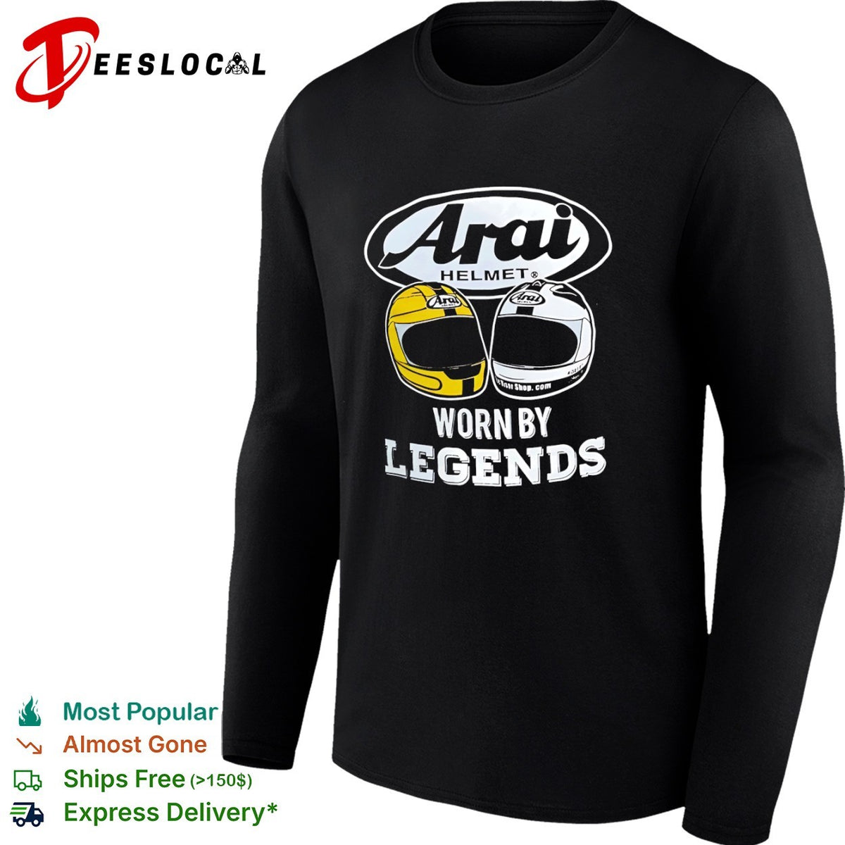 Arai Helmet Worn by Legends Motorsport Racing shirt