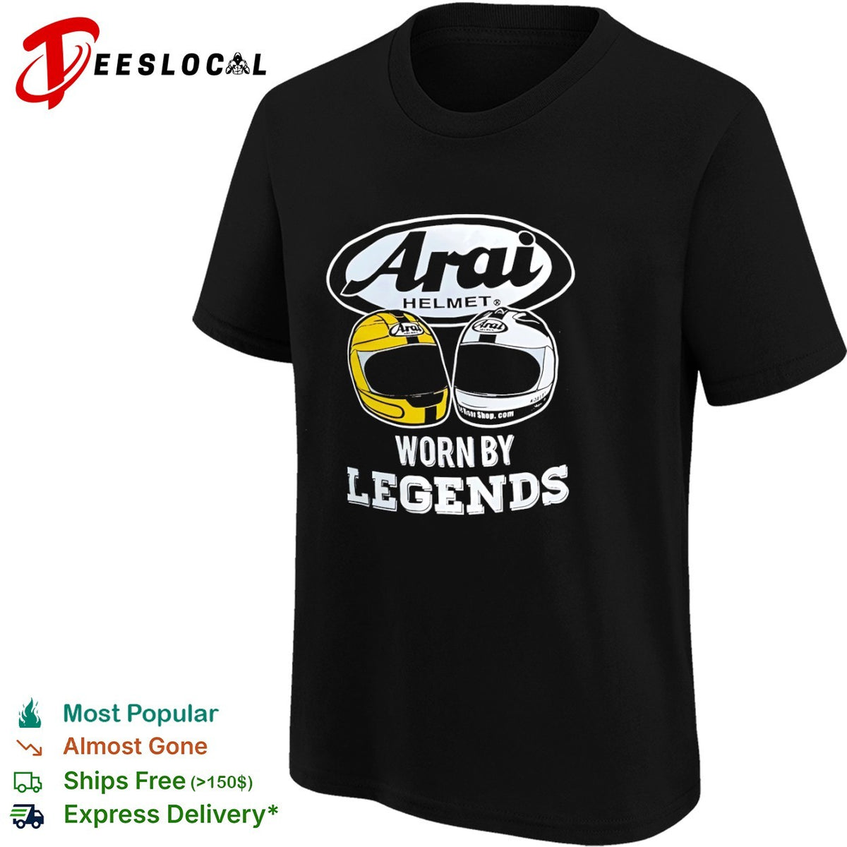 Arai Helmet Worn by Legends Motorsport Racing shirt
