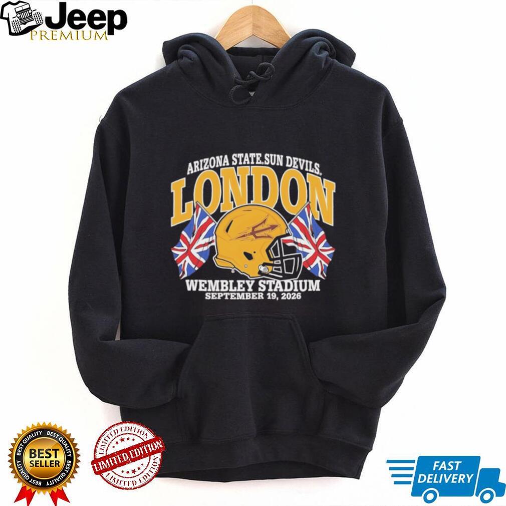 Arizona State Sun Devils London Wembley Stadium September 19 2026 Football Black T shirt