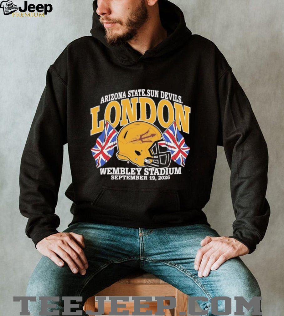 Arizona State Sun Devils London Wembley Stadium September 19 2026 Football Black T shirt