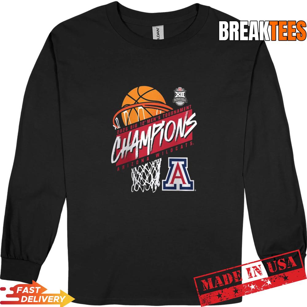Arizona Wildcats 2026 Big 12 Men’s Basketball Tournament Champions Shirt
