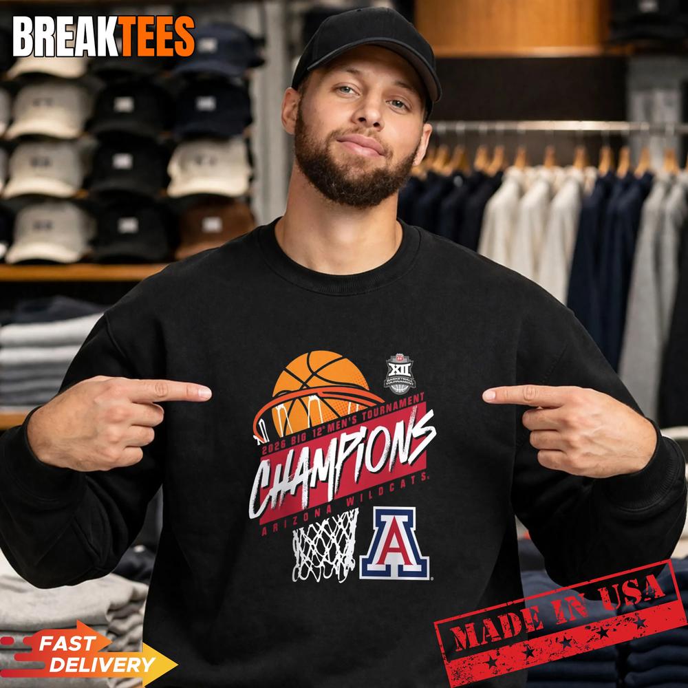 Arizona Wildcats 2026 Big 12 Men’s Basketball Tournament Champions Shirt