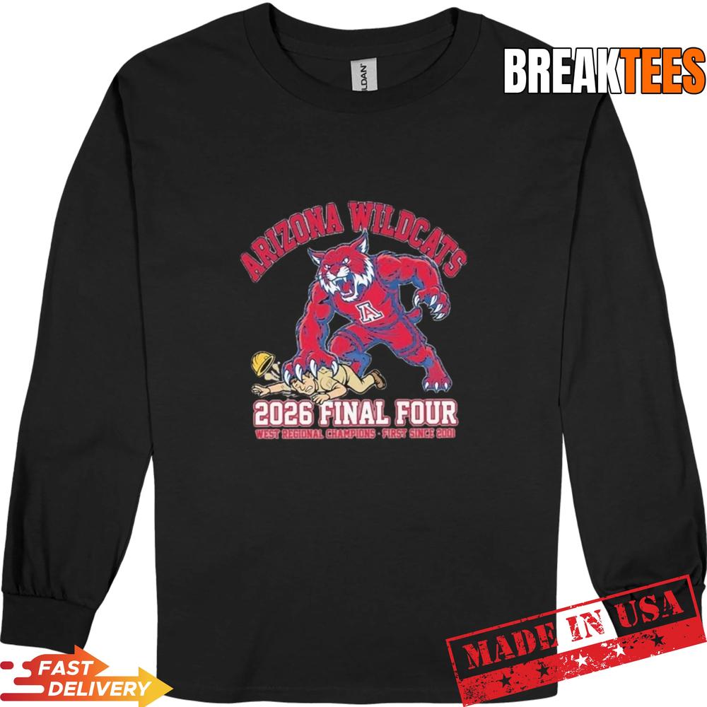 Arizona Wildcats 2026 Final Four West Regional Champions Mascot Shirt