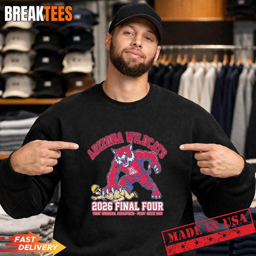 Arizona Wildcats 2026 Final Four West Regional Champions Mascot Shirt