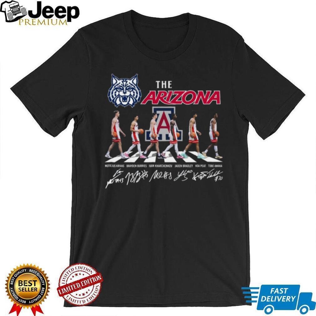Arizona Wildcats Abbey Road Basketball Players Signature Coffee T Shirt