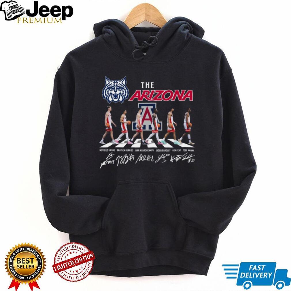 Arizona Wildcats Abbey Road Basketball Players Signature Coffee T Shirt