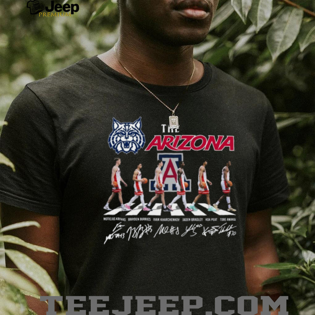 Arizona Wildcats Abbey Road Basketball Players Signature Coffee T Shirt