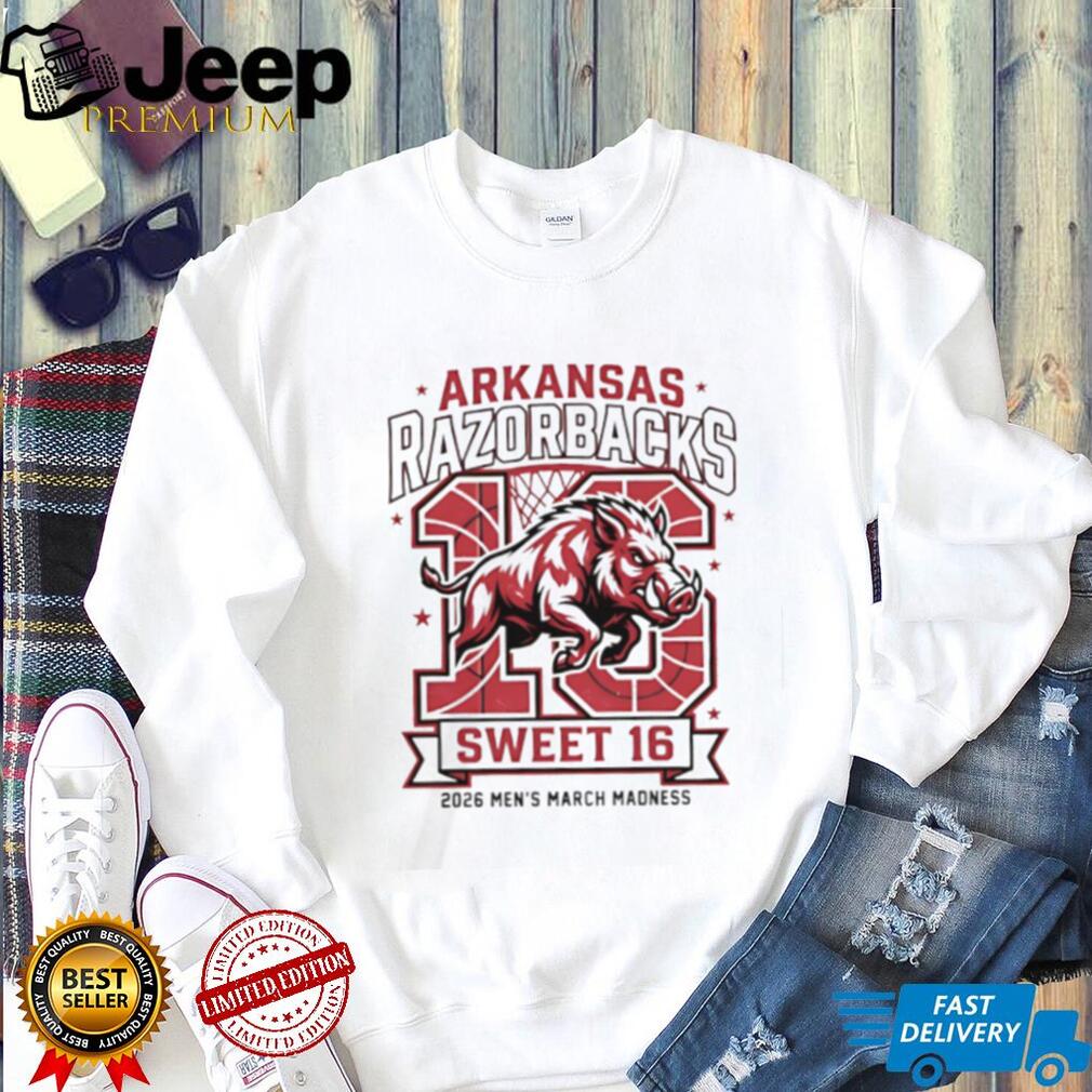 Arkansas Razorbacks 2026 Men’s March Madness Sweet 16 Logo T Shirt
