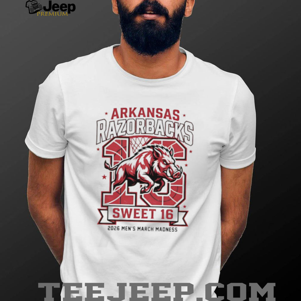Arkansas Razorbacks 2026 Men’s March Madness Sweet 16 Logo T Shirt