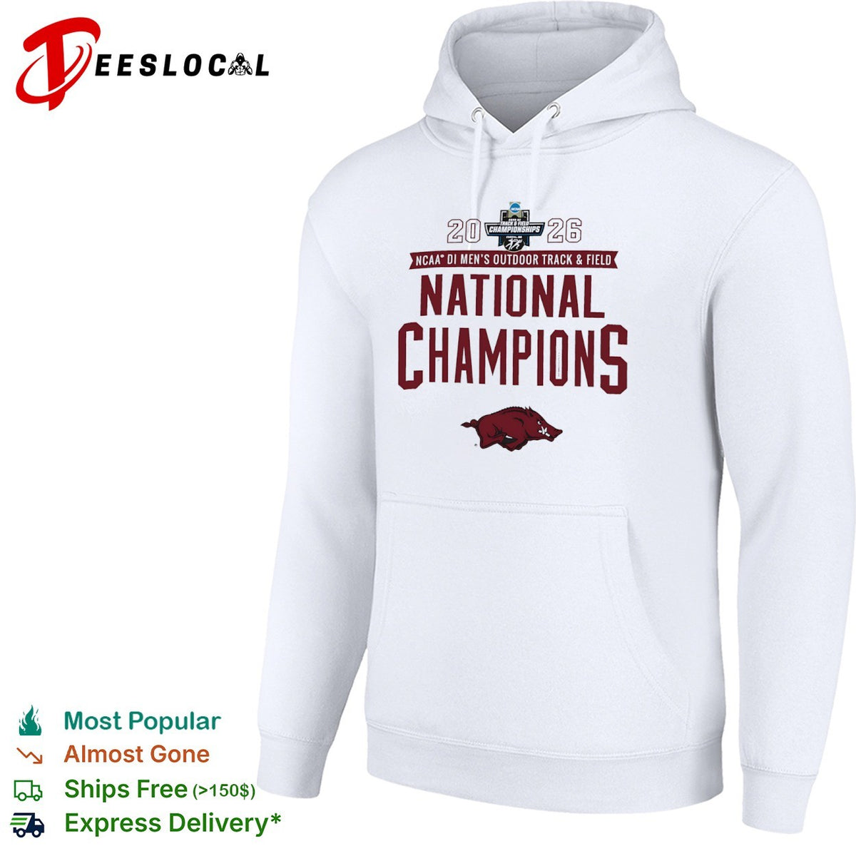 Arkansas Razorbacks 2026 NCAA DI Men’s Outdoor Track and Field National Champions shirt