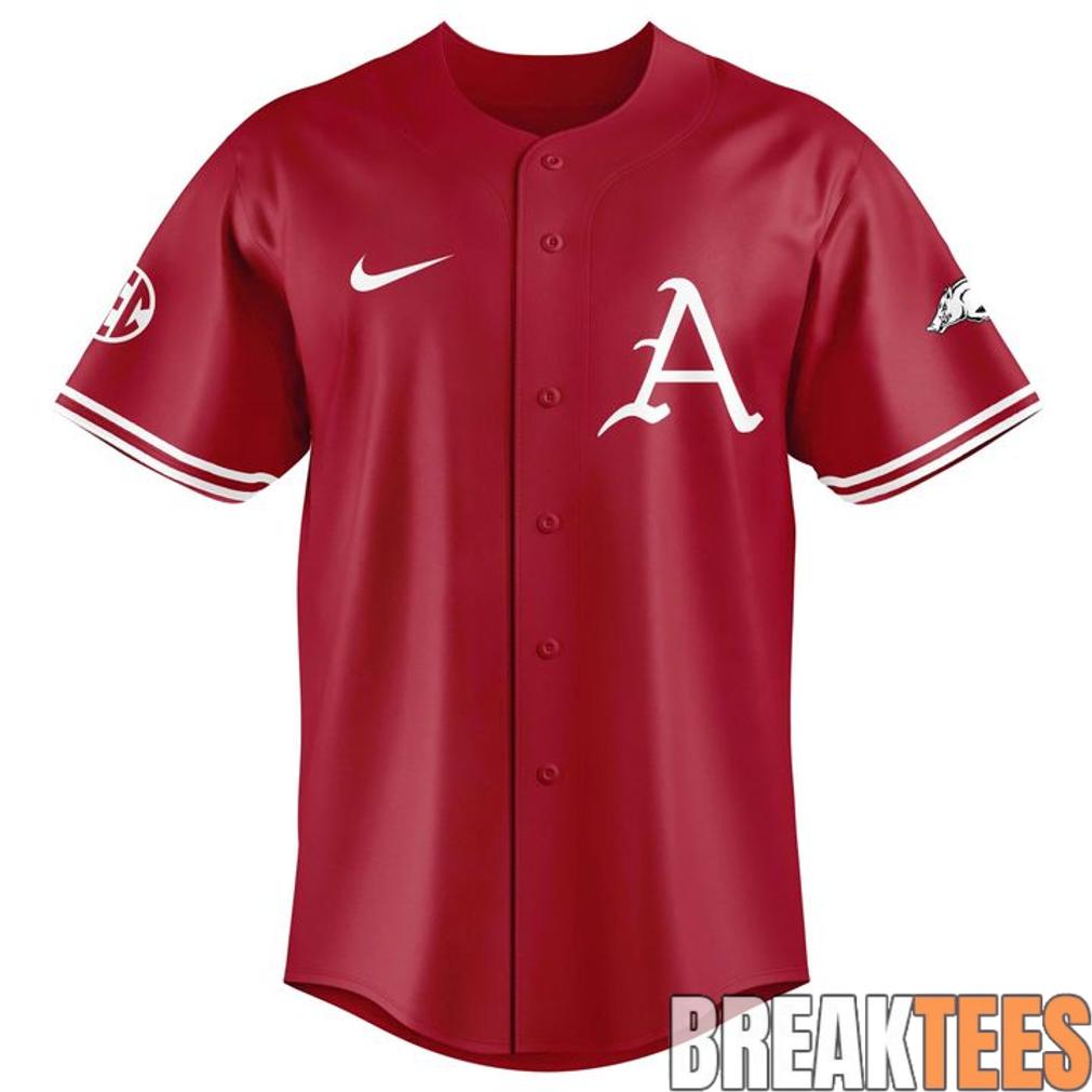Arkansas Razorbacks New Omahogs Baseball Red Jersey