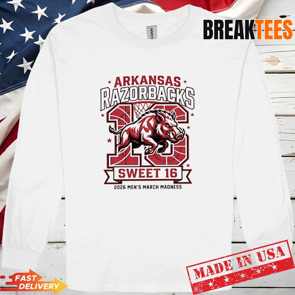 Arkansas Razorbacks Sweet 16 2026 Men’s March Madness Mascot Shirt