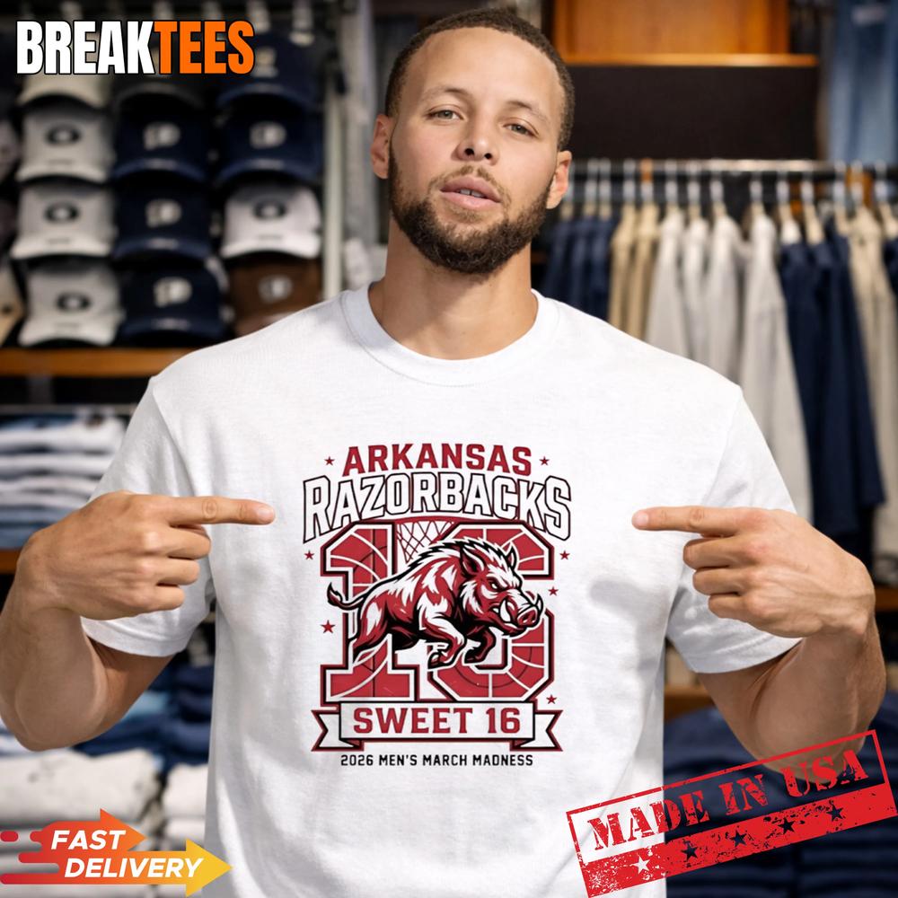 Arkansas Razorbacks Sweet 16 2026 Men’s March Madness Mascot Shirt