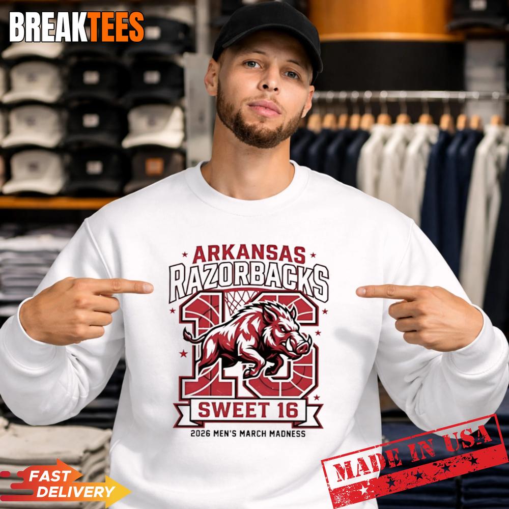 Arkansas Razorbacks Sweet 16 2026 Men’s March Madness Mascot Shirt