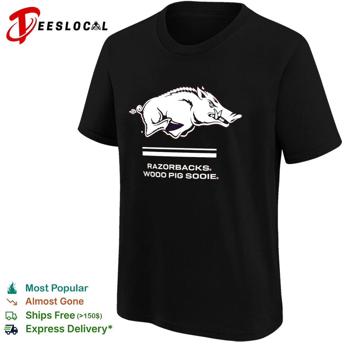 Arkansas Razorbacks Wooo Pig Sooie logo Shirt
