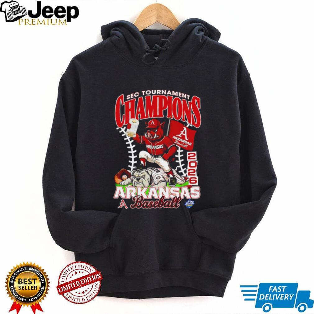 Arkansas Razorbacks baseball 2026 SEC Tournament Champions mascot shirt