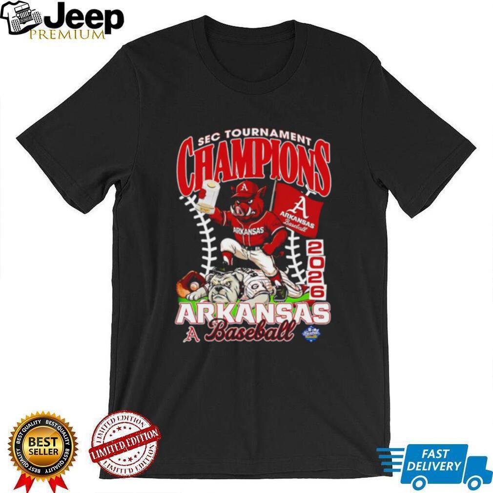 Arkansas Razorbacks baseball 2026 SEC Tournament Champions mascot shirt