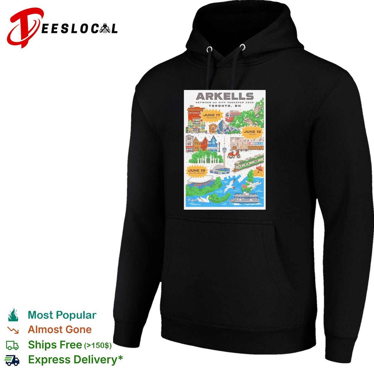 Arkells Between Us City Takeover 2026 Toronto ON June 17 18 19 Lee Palace History shirt
