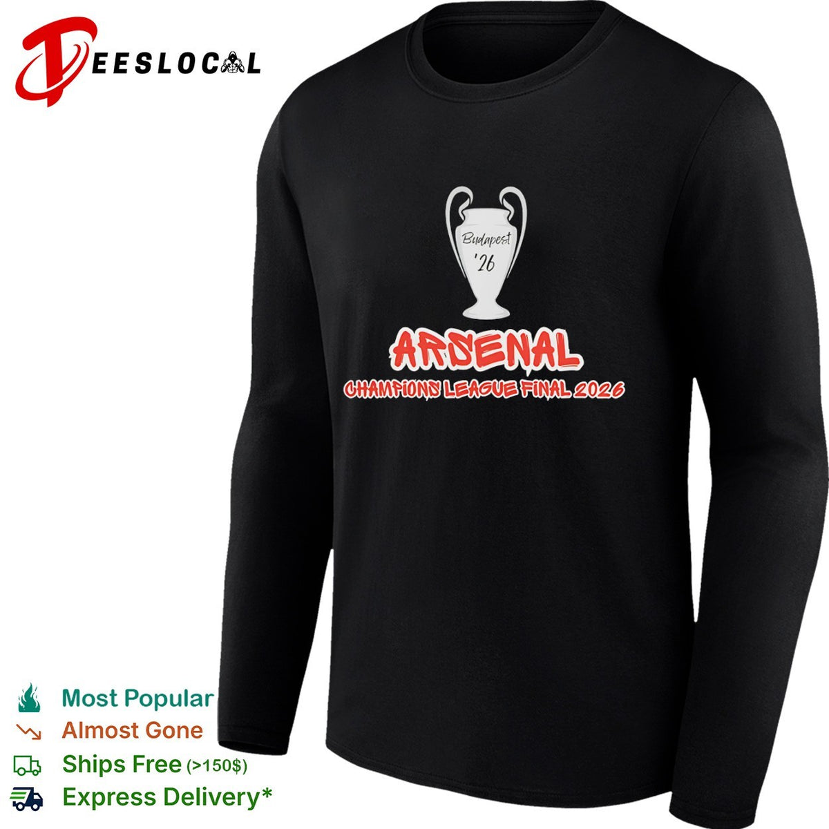 Arsenal Champions League Final 2026 Budapest 26 football tournament soccer shirt