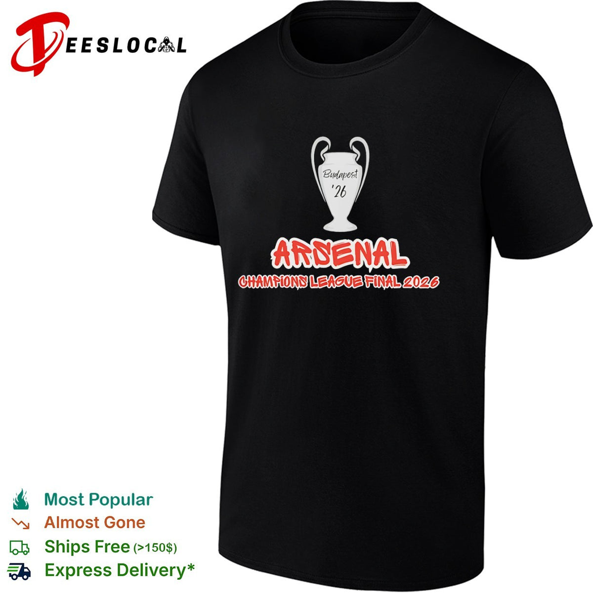 Arsenal Champions League Final 2026 Budapest 26 football tournament soccer shirt
