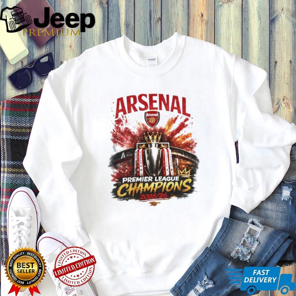 Arsenal FC Premier League Champions 2025 2026 Trophy T Shirt