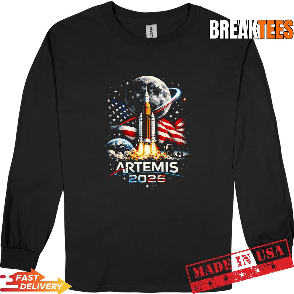 Artemis 2026 American Rocket Launch to The Moon Landing T-Shirt