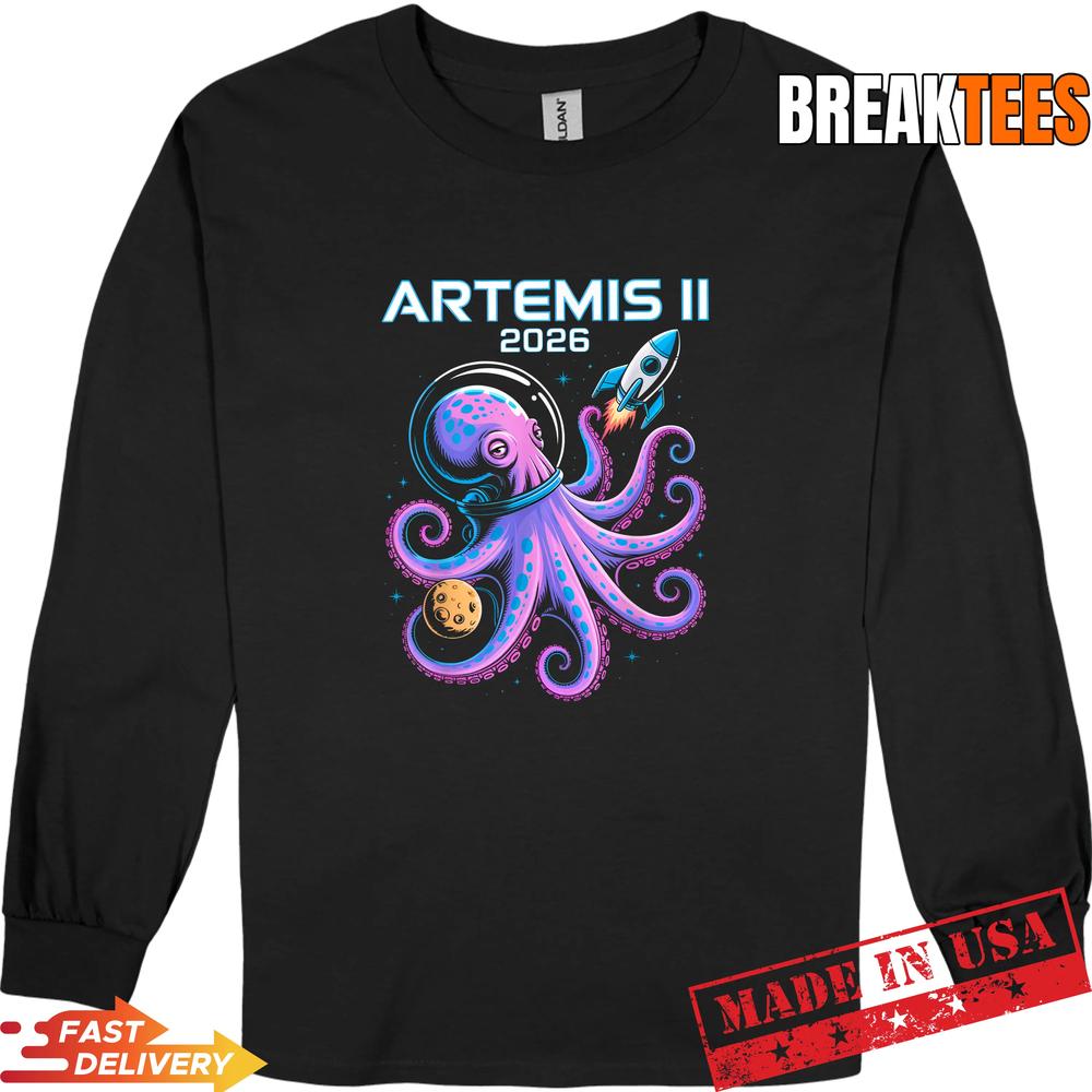 Artemis II 2026 Funny Octopus Launch Back to The Moon Shirt