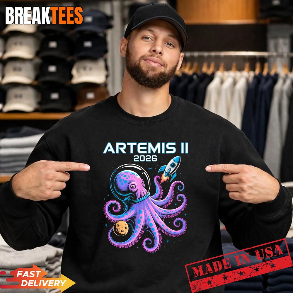Artemis II 2026 Funny Octopus Launch Back to The Moon Shirt