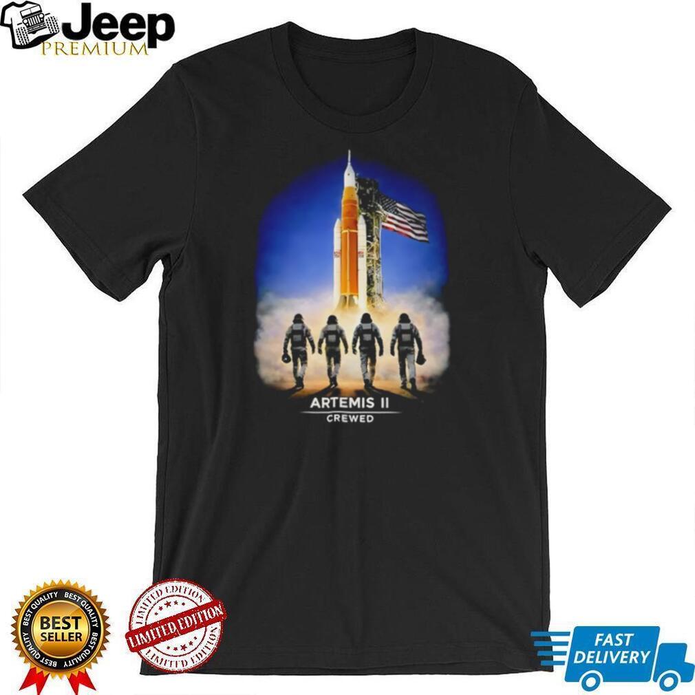 Artemis II Crewed Moon Mission SLS Rocket Silhouette T Shirt
