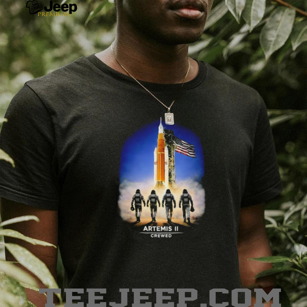 Artemis II Crewed Moon Mission SLS Rocket Silhouette T Shirt