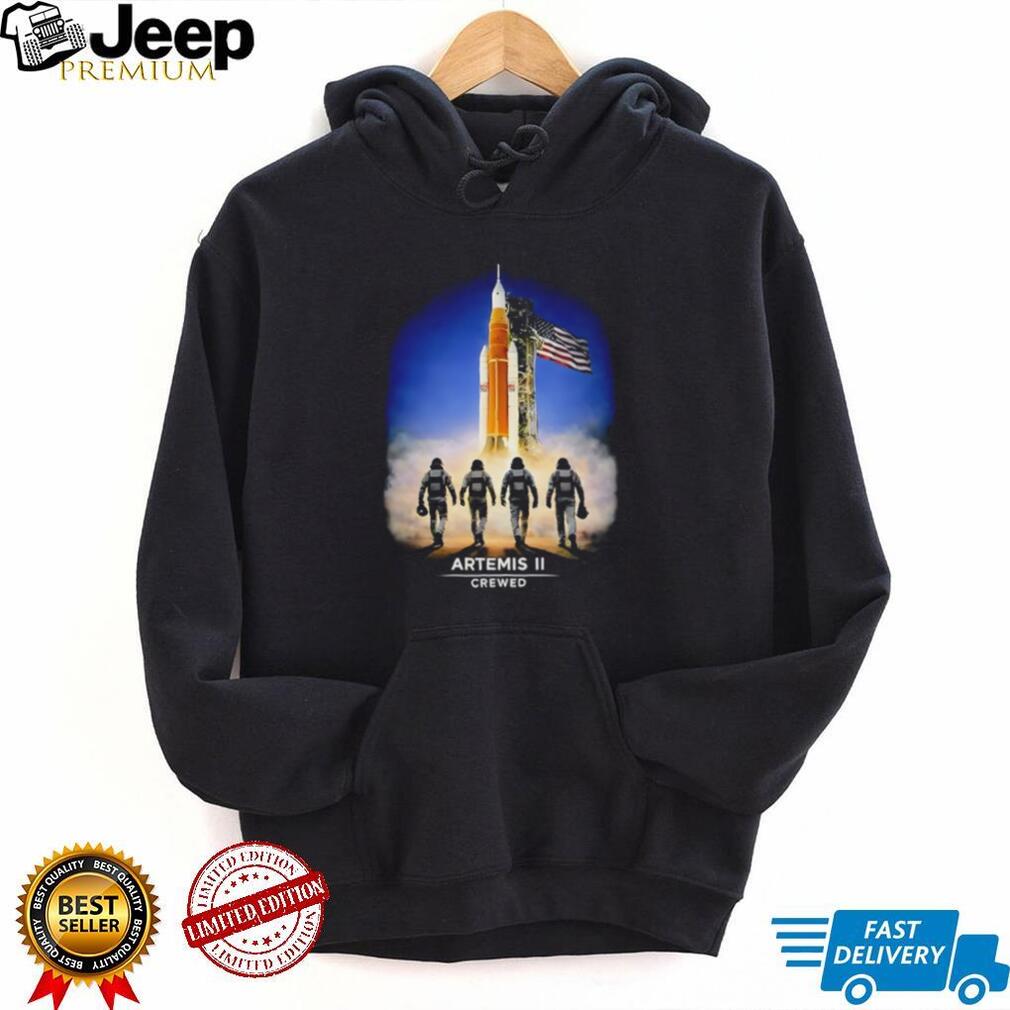 Artemis II Crewed Moon Mission SLS Rocket Silhouette T Shirt