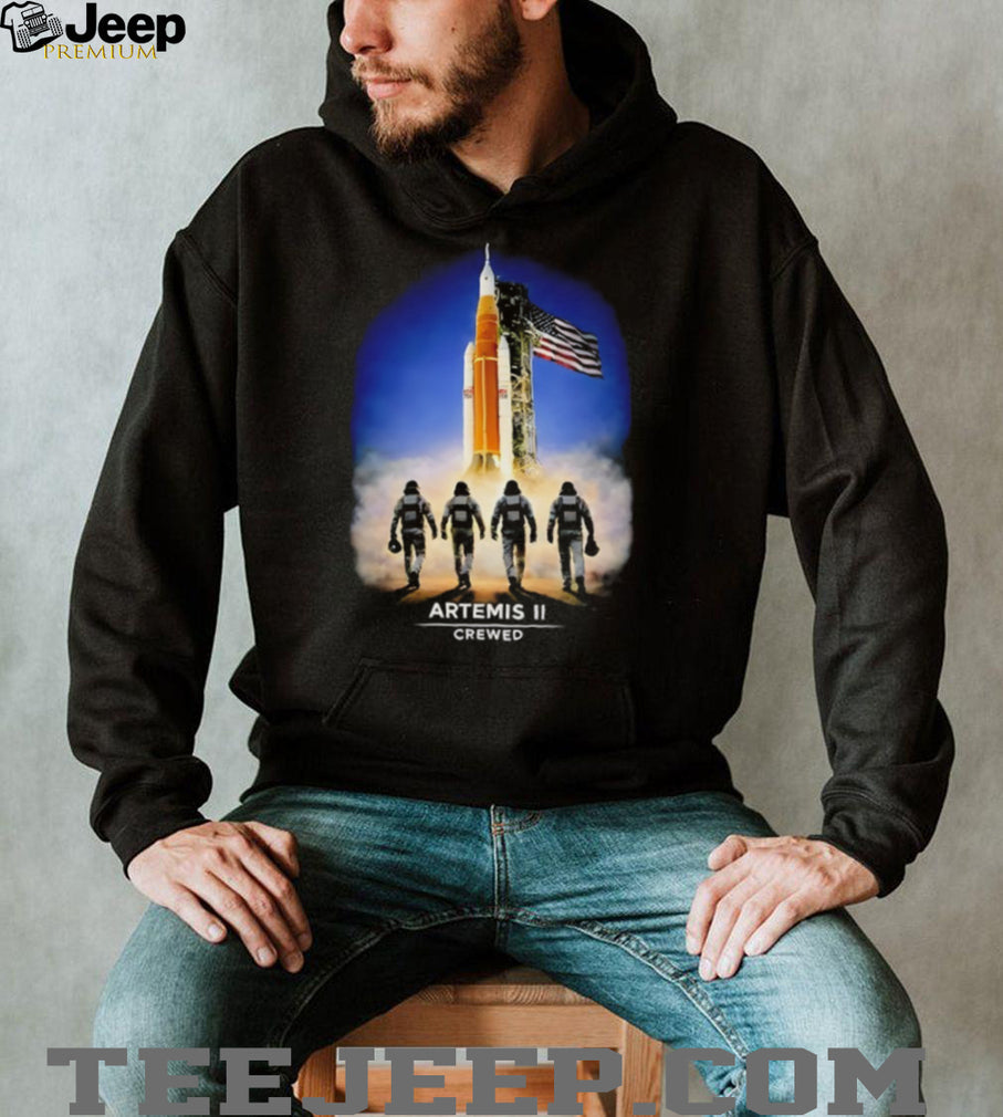 Artemis II Crewed Moon Mission SLS Rocket Silhouette T Shirt