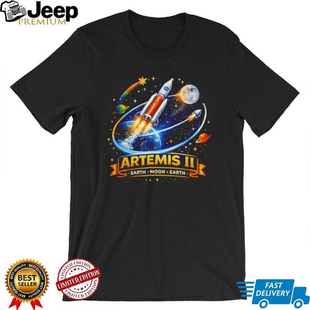 Artemis II Earth Moon Earth Space Exploration Rocket T Shirt