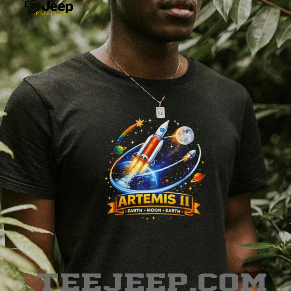 Artemis II Earth Moon Earth Space Exploration Rocket T Shirt