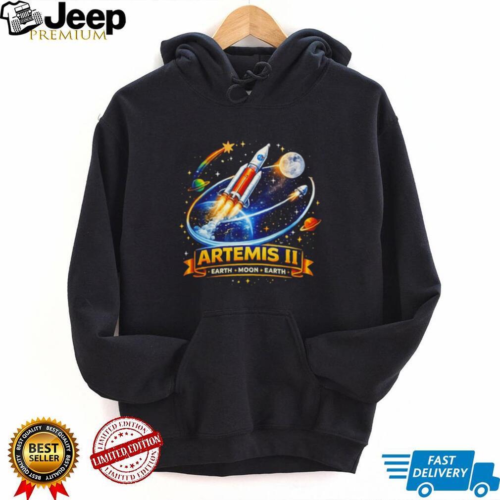 Artemis II Earth Moon Earth Space Exploration Rocket T Shirt