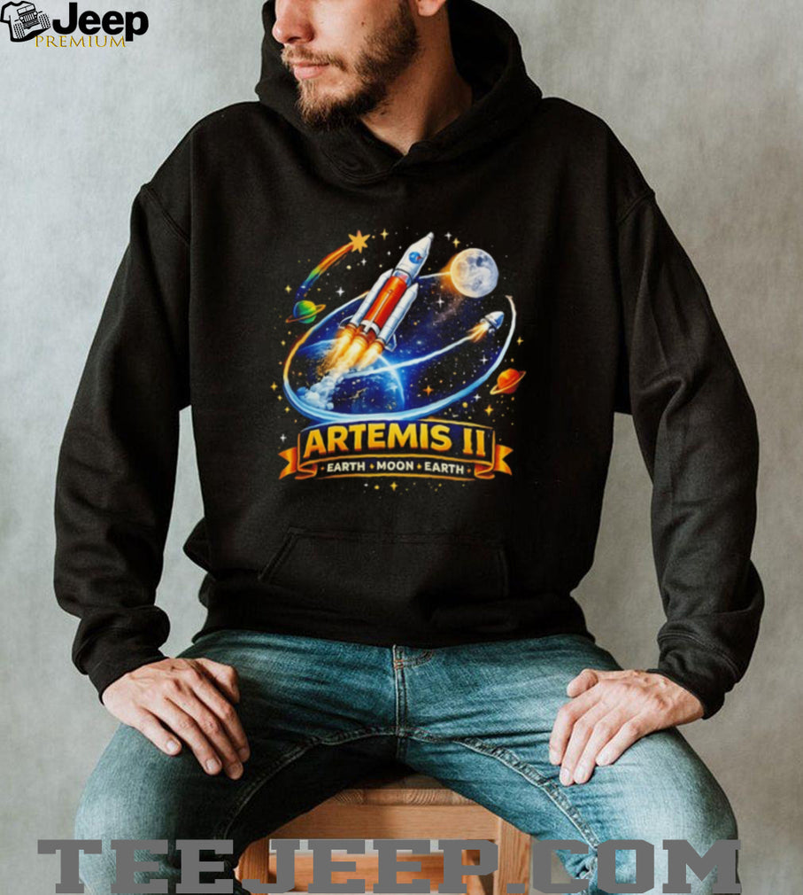 Artemis II Earth Moon Earth Space Exploration Rocket T Shirt
