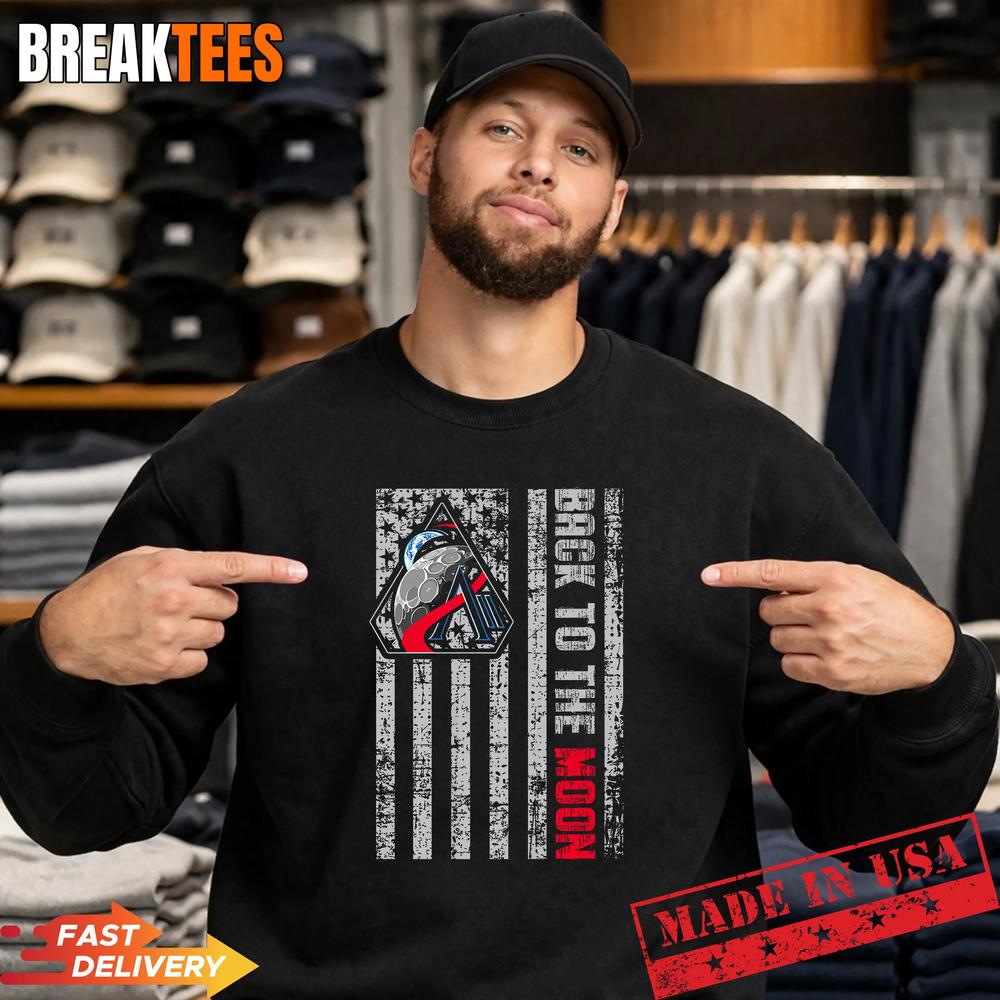 Artemis II Patch Us Flag Back to The Moon Patriotic T-Shirt