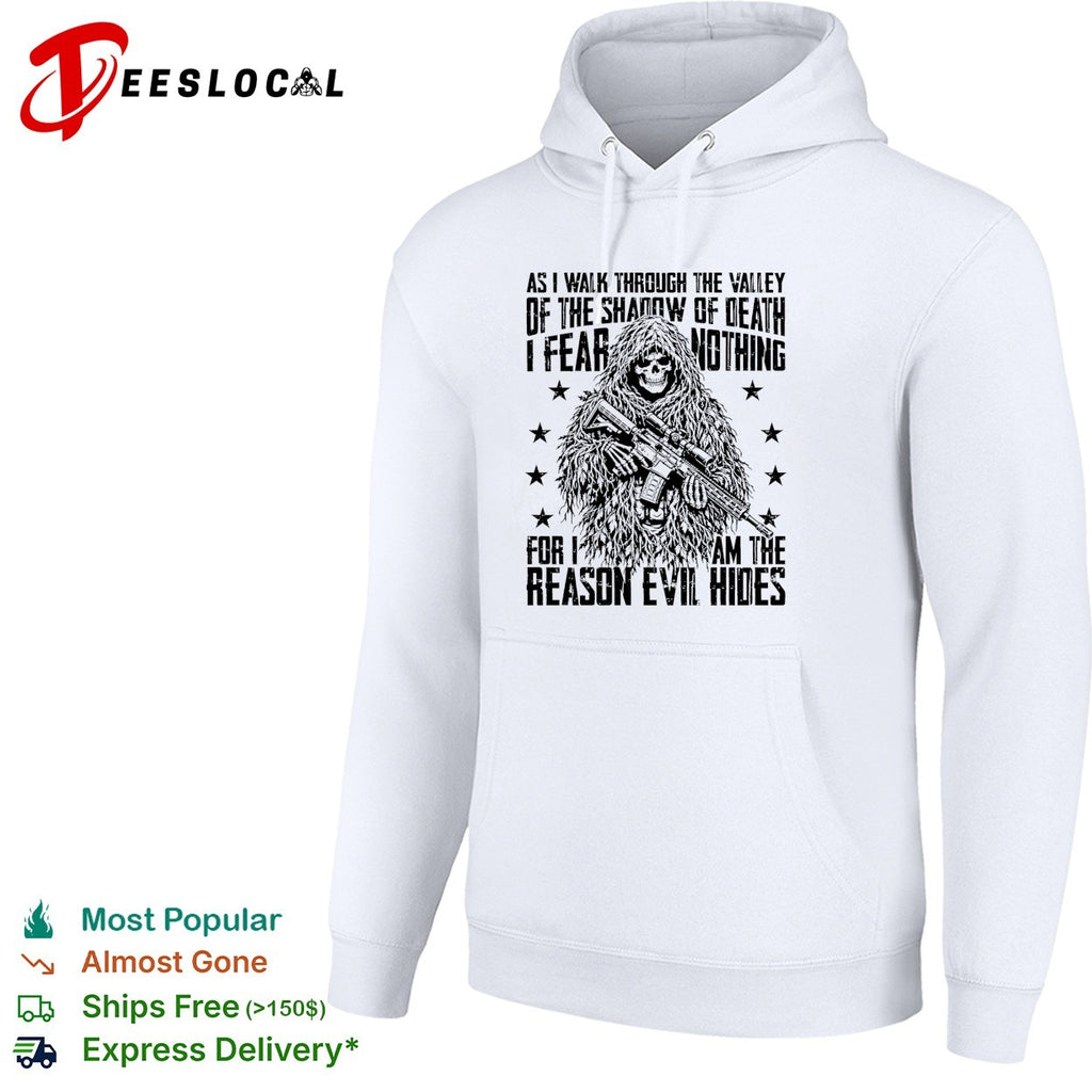 As I walk through the valley of the shadow of death soldier skull shirt