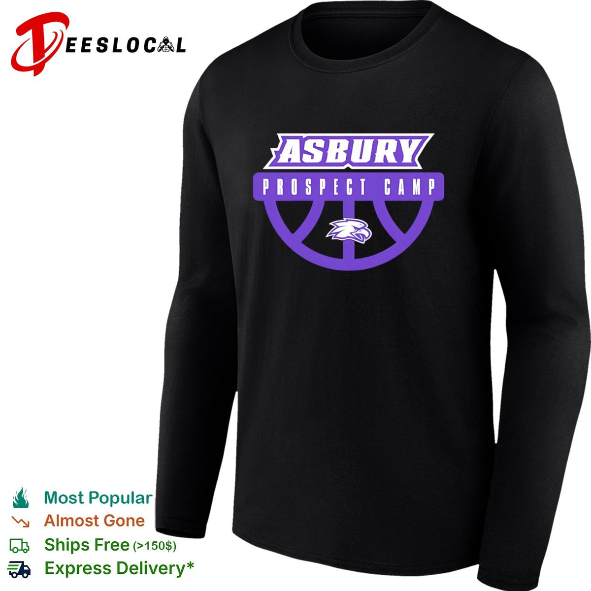Asbury Prospect Camp basketball eagle mascot logo shirt