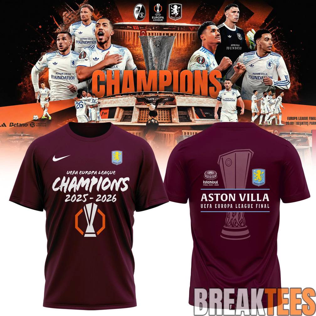 Aston Villa UEFA Europa League Champions 2025-2026 Shirt – Claret Glory in Istanbul