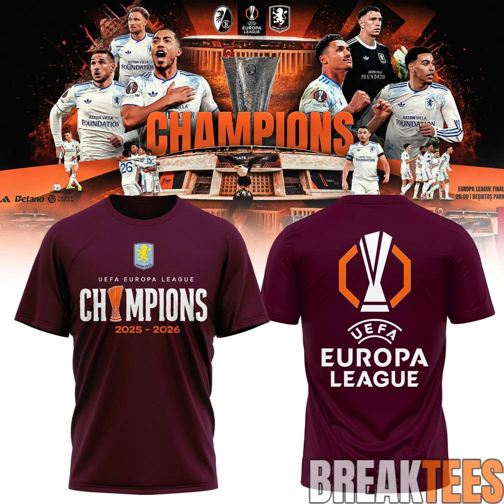 Aston Villa UEFA Europa League Champions 2025-2026 Shirt – Claret Glory in Istanbul