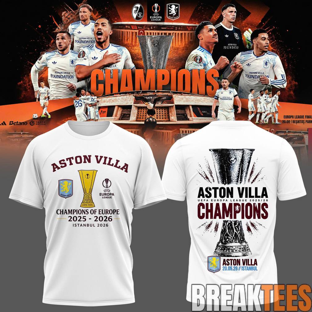Aston Villa UEFA Europa League Champions 2025-2026 Shirt – Claret Glory in Istanbul