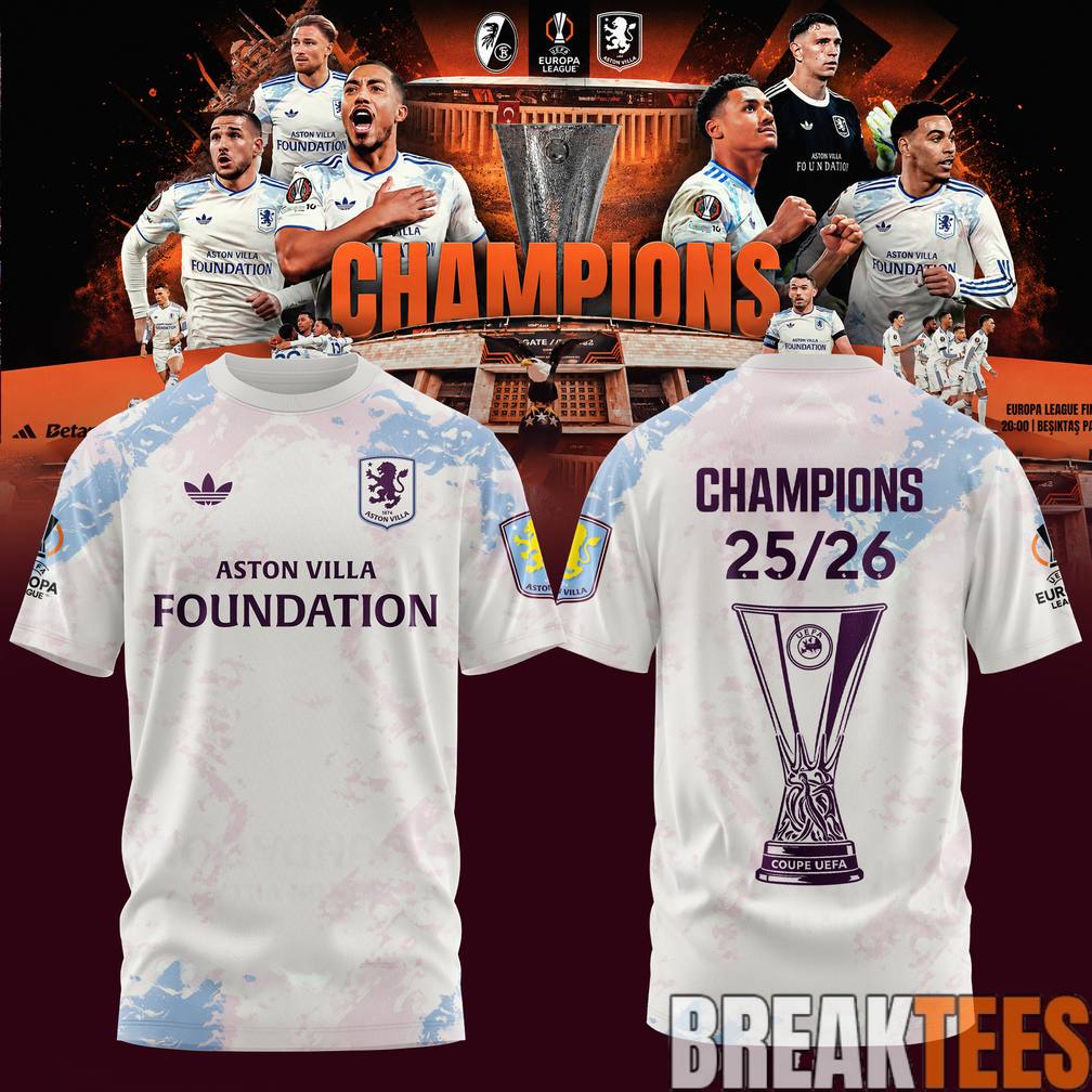 Aston Villa UEFA Europa League Champions 2025-2026 Shirt – Claret Glory in Istanbul