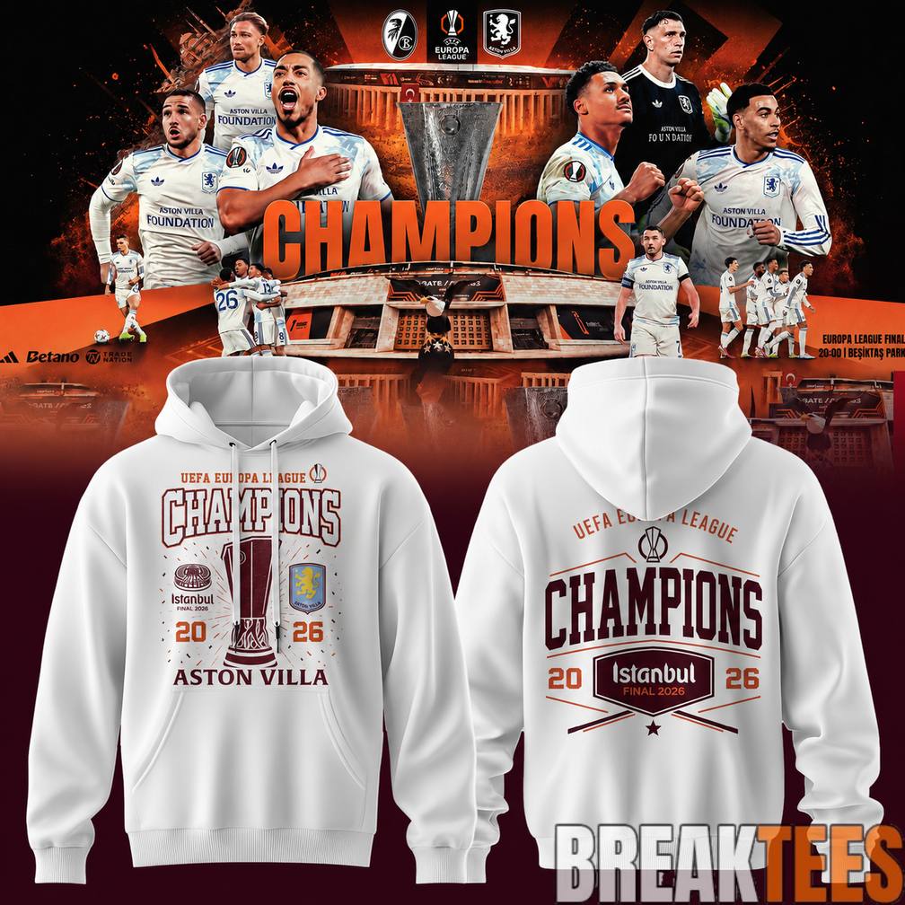 Aston Villa UEFA Europa League Champions 25-26 Hoodie – Claret Glory in Istanbul