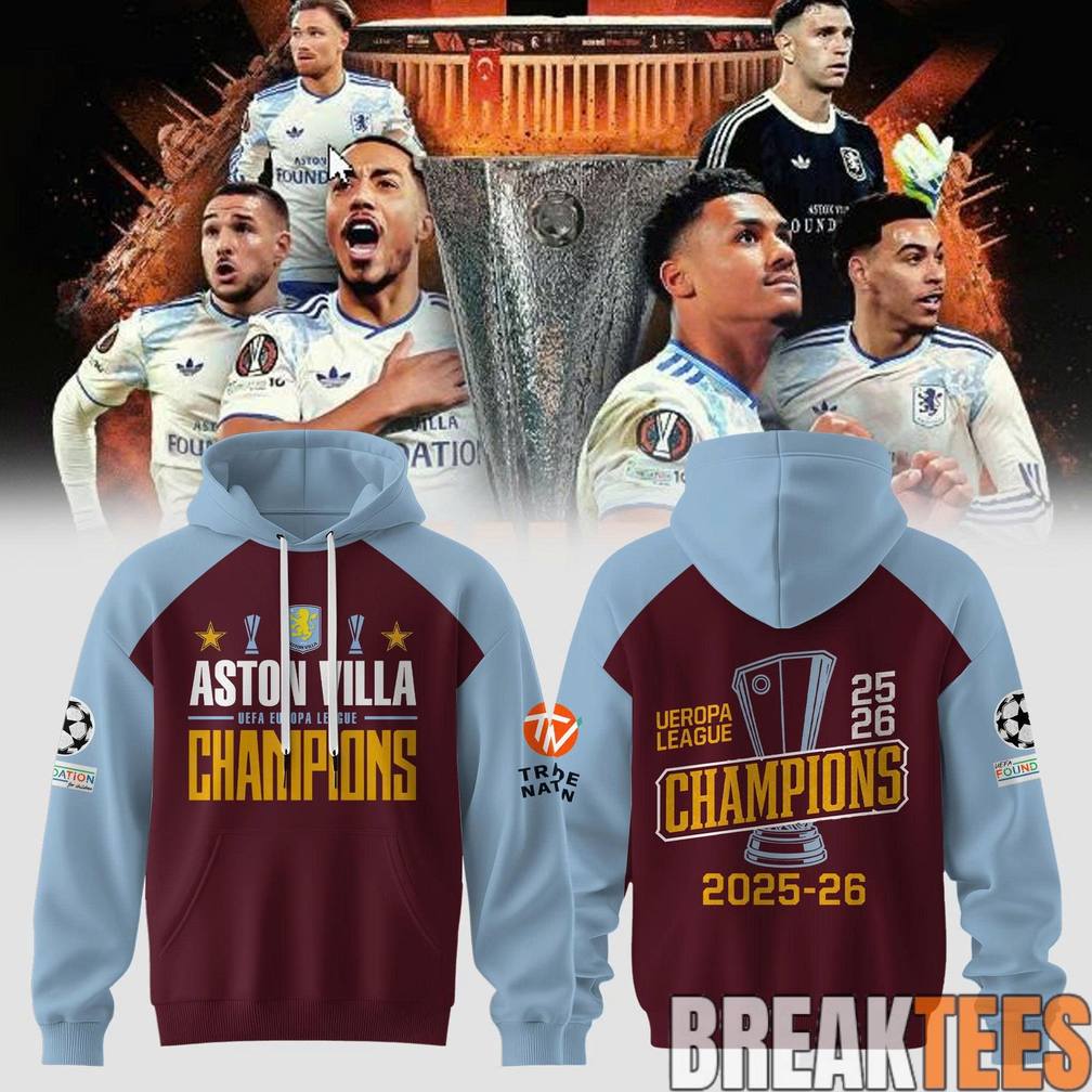 Aston Villa UEFA Europa League Champions 25-26 Hoodie – Claret Glory in Istanbul