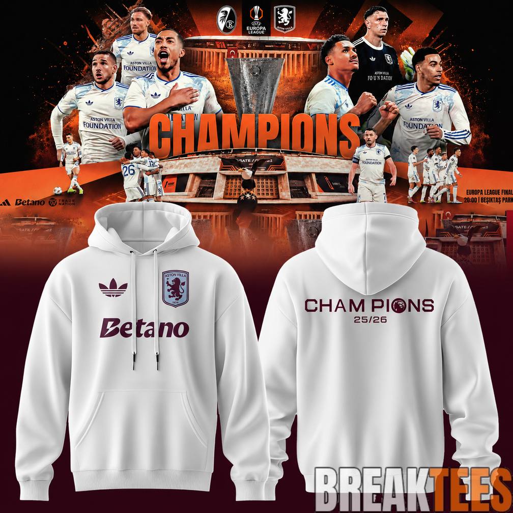 Aston Villa UEFA Europa League Champions 25-26 Hoodie – Claret Glory in Istanbul