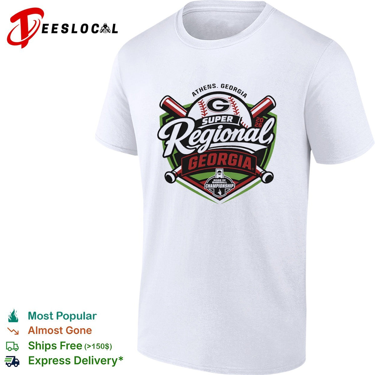 Athens Georgia Super Regional Georgia 2026 DI Baseball Championship University shirt
