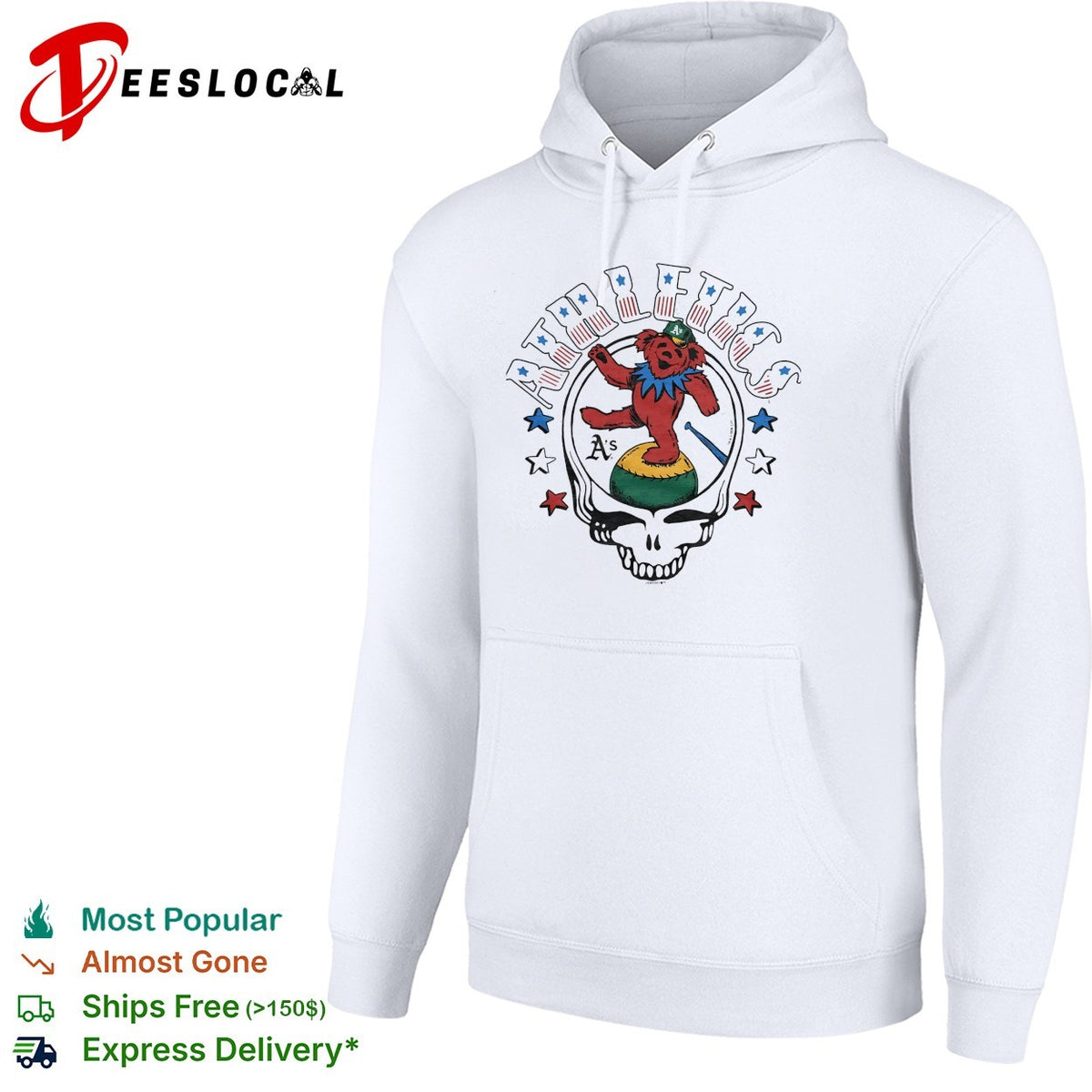 Athletics MLB x Grateful Dead bear Americana vintage shirt