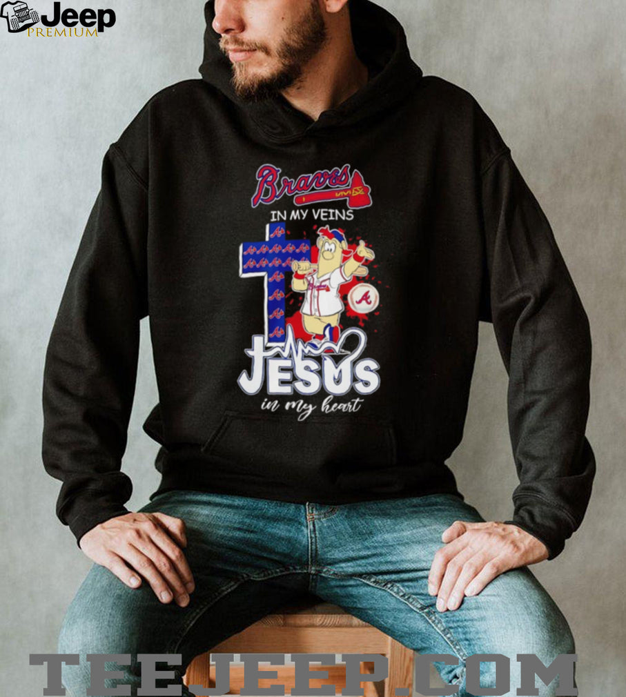 Atlanta Braves Baseball Jesus In My Heart Braves In My Veins T Shirt